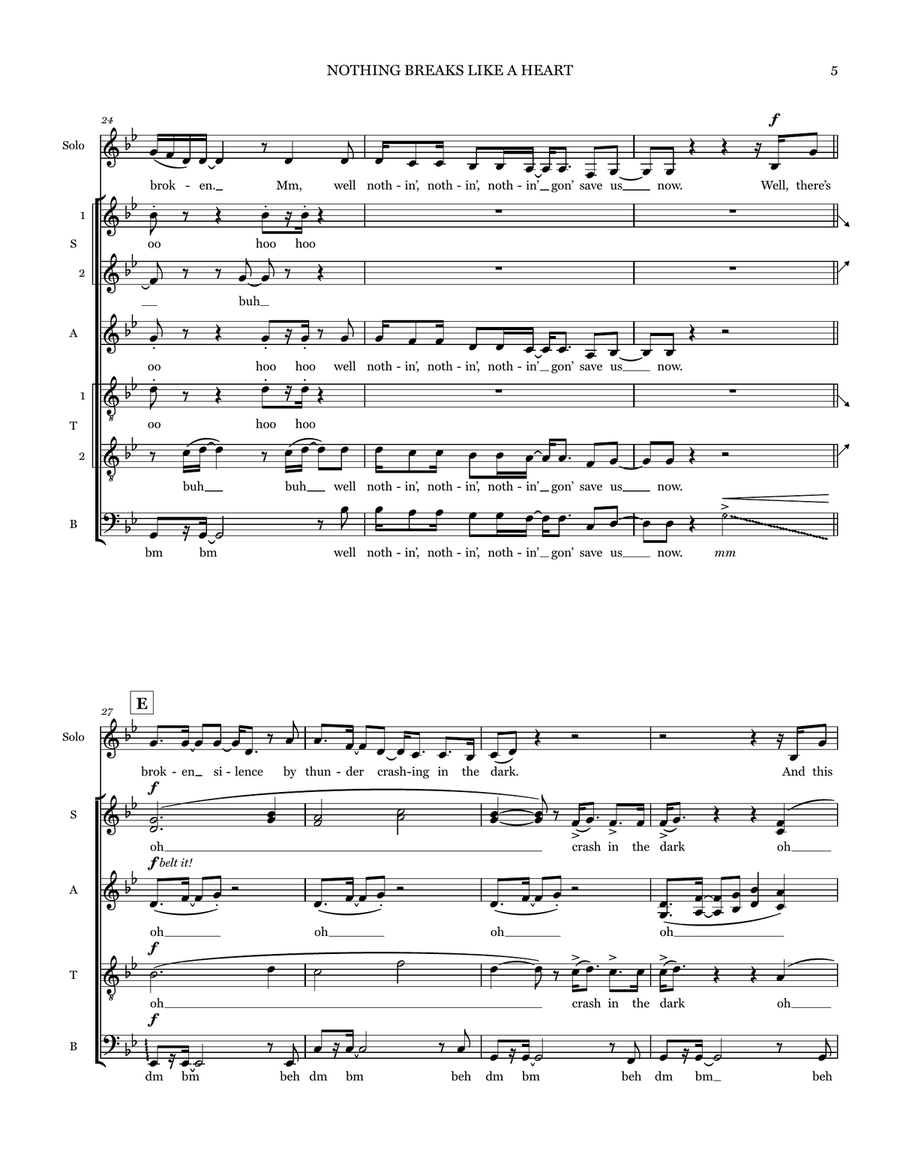 Nothing Breaks Like A Heart Choir scores gallery preview page 5