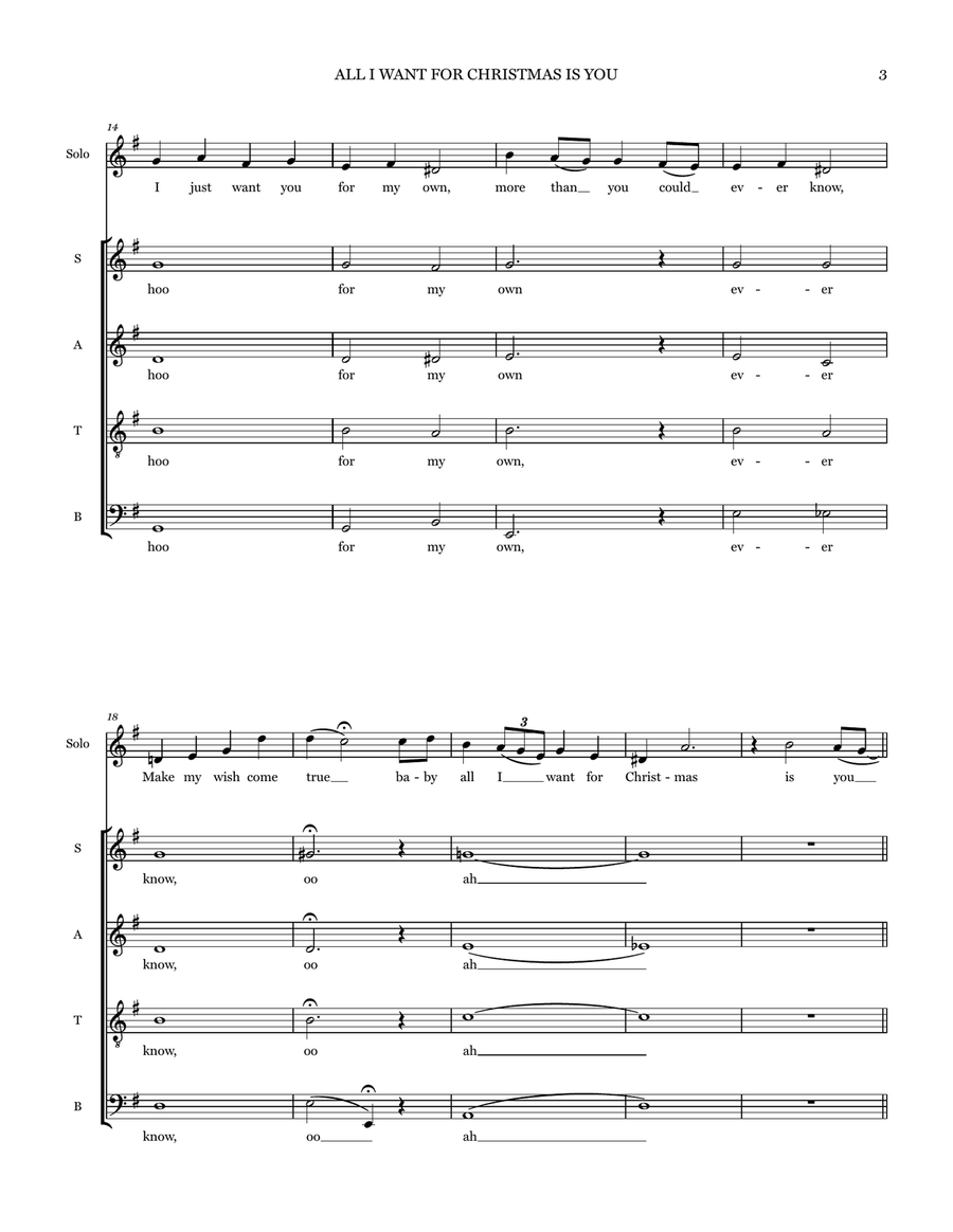 All I Want For Christmas Is You Choir scores gallery preview page 3