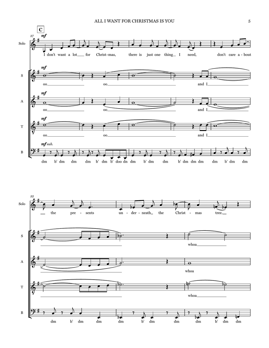 All I Want For Christmas Is You Choir scores gallery preview page 5