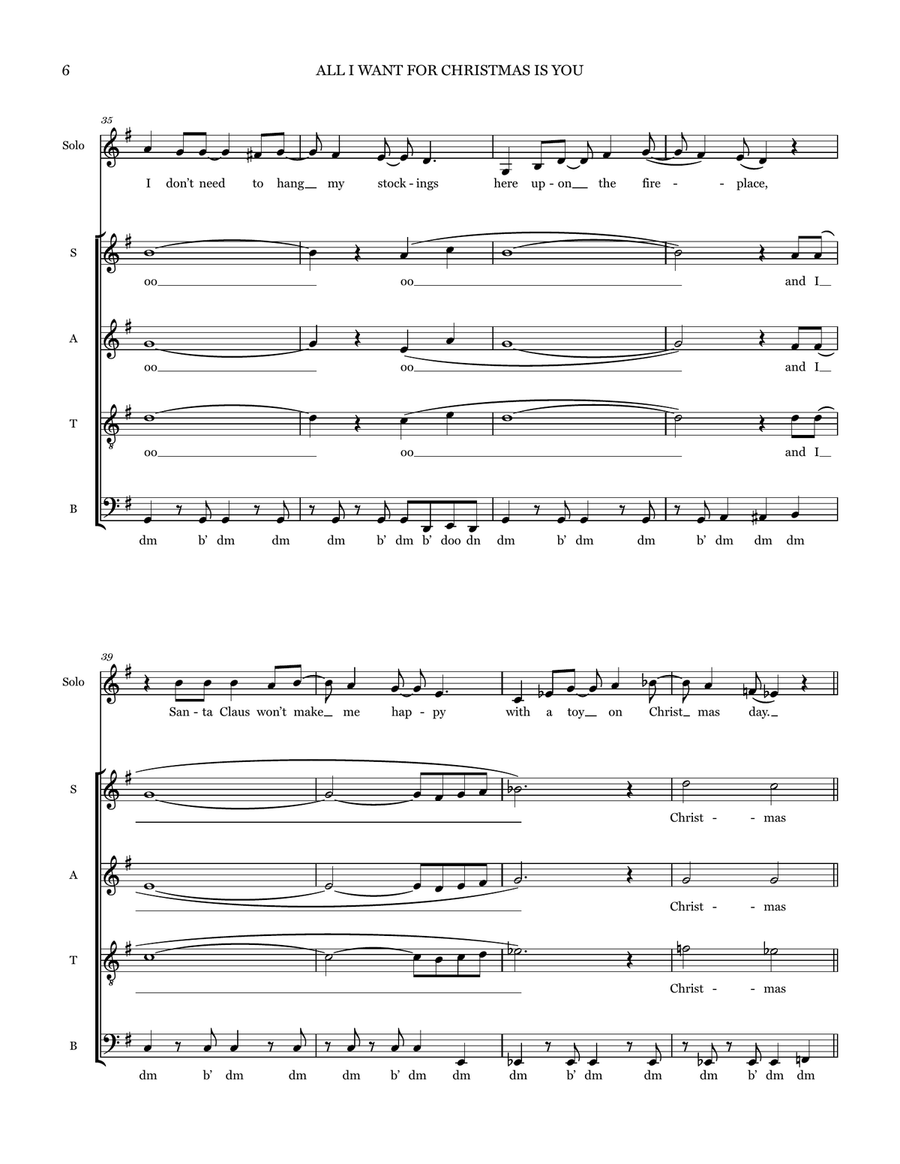 All I Want For Christmas Is You Choir scores gallery preview page 6