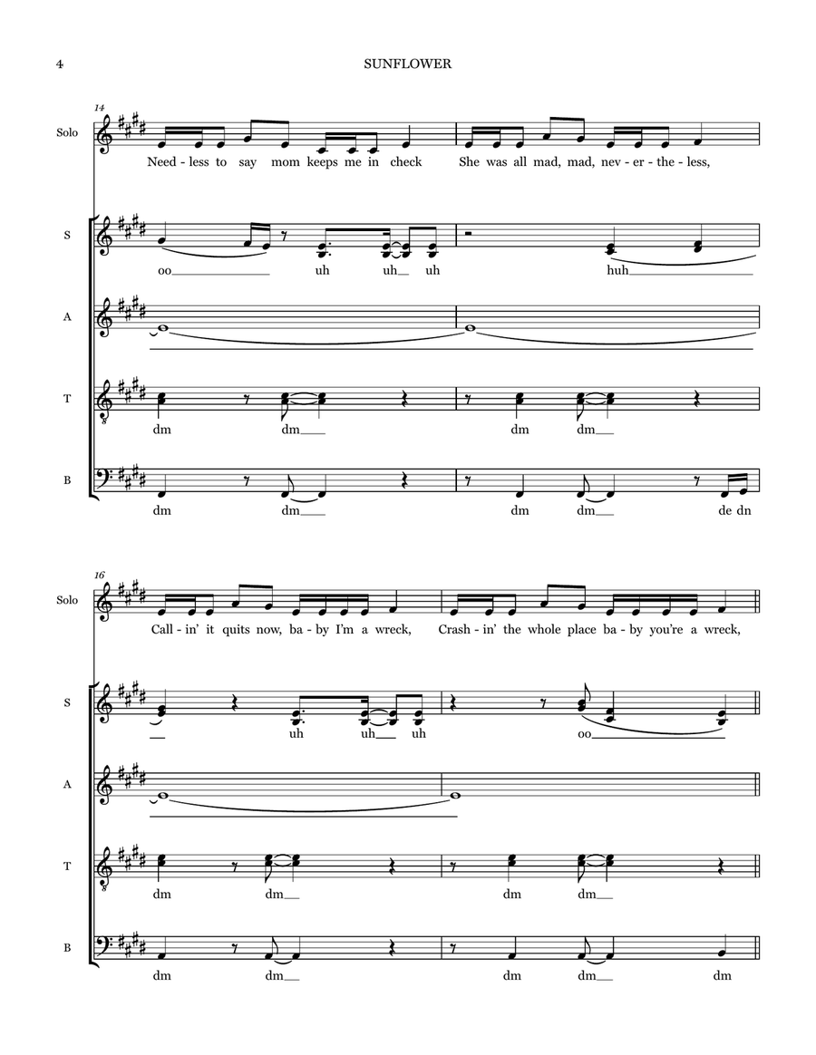 Sunflower Sunflower Choir scores gallery preview page 4