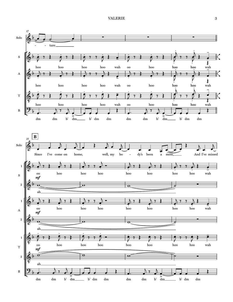 Valerie Valerie Choir scores gallery preview page 3