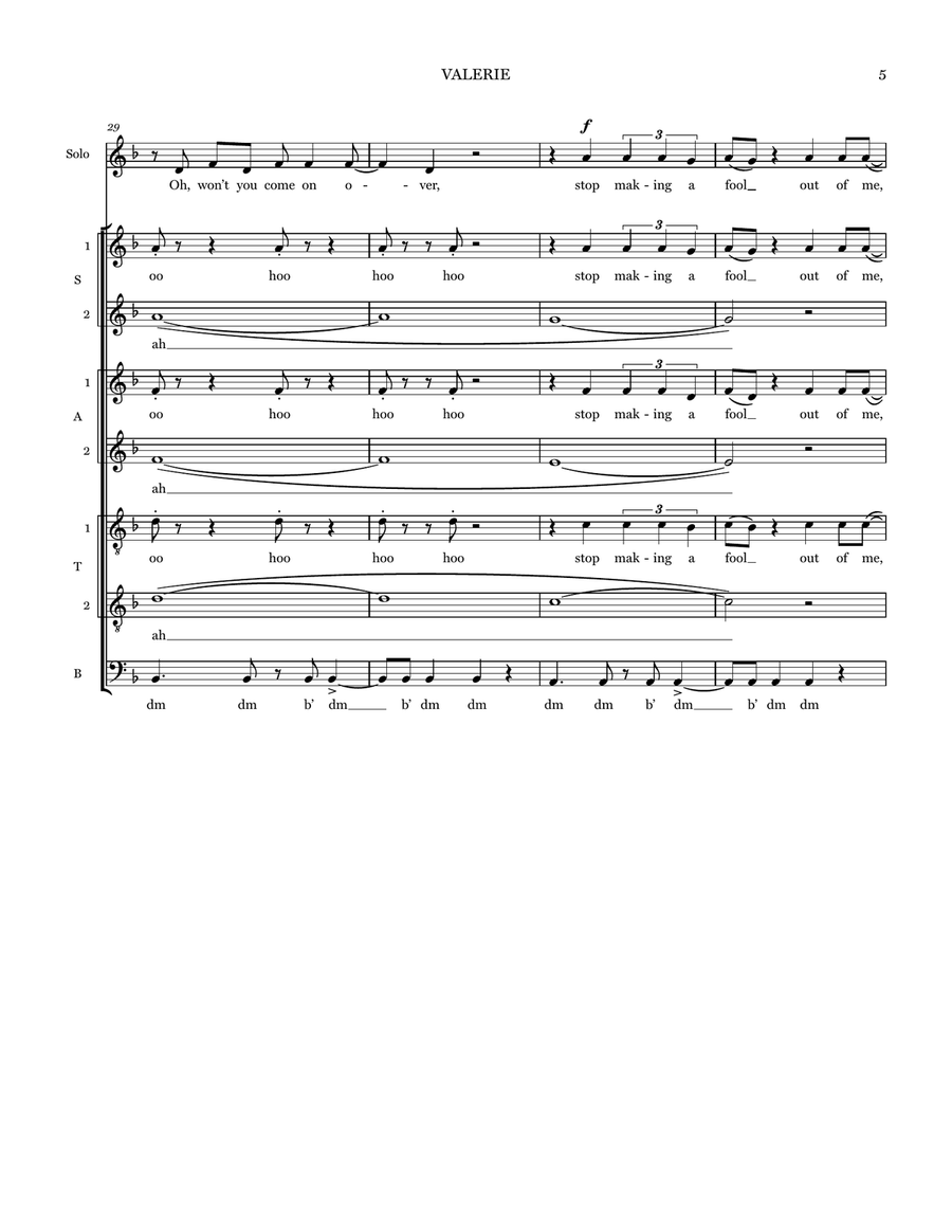 Valerie Valerie Choir scores gallery preview page 5