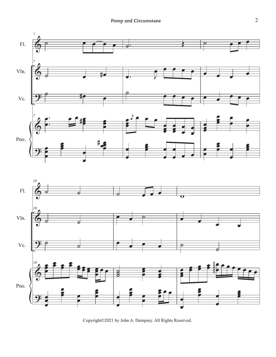 Pomp and Circumstance (Quartet for Flute, Violin, Cello and Piano) Pomp and Circumstance (Quartet for Flute, Violin, Cello and Piano) Small Ensemble scores gallery preview page 6