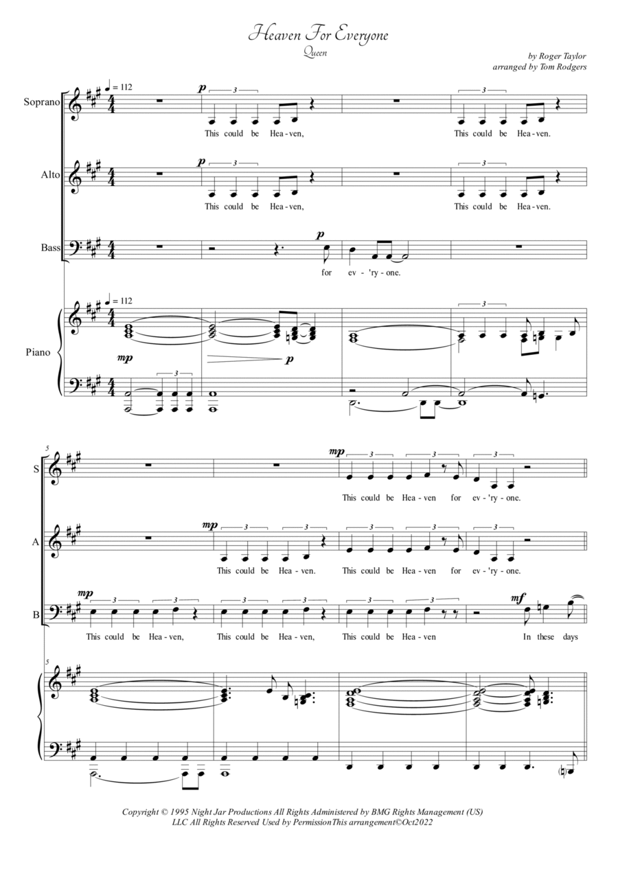 Heaven For Everyone 3-Part scores gallery preview page 1