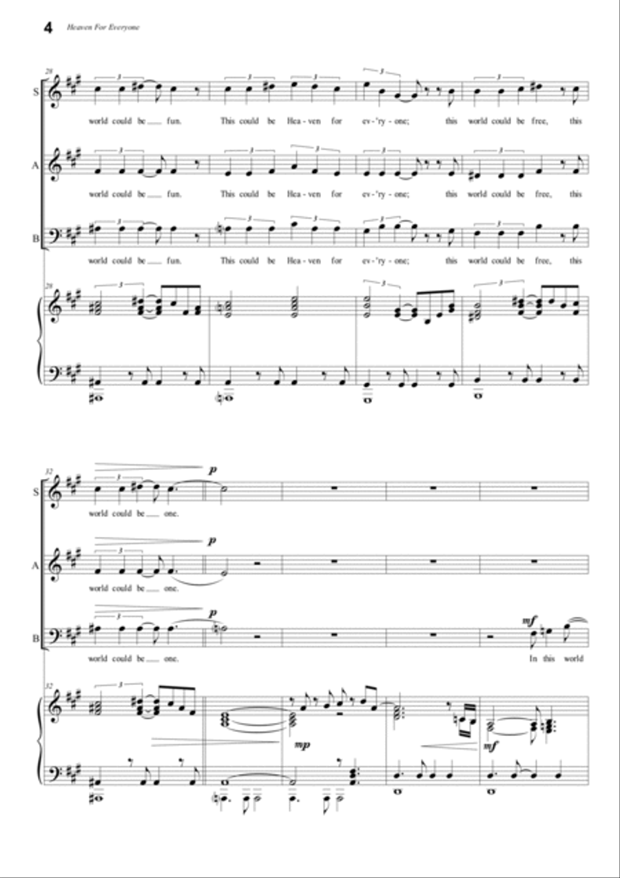 Heaven For Everyone 3-Part scores gallery preview page 4