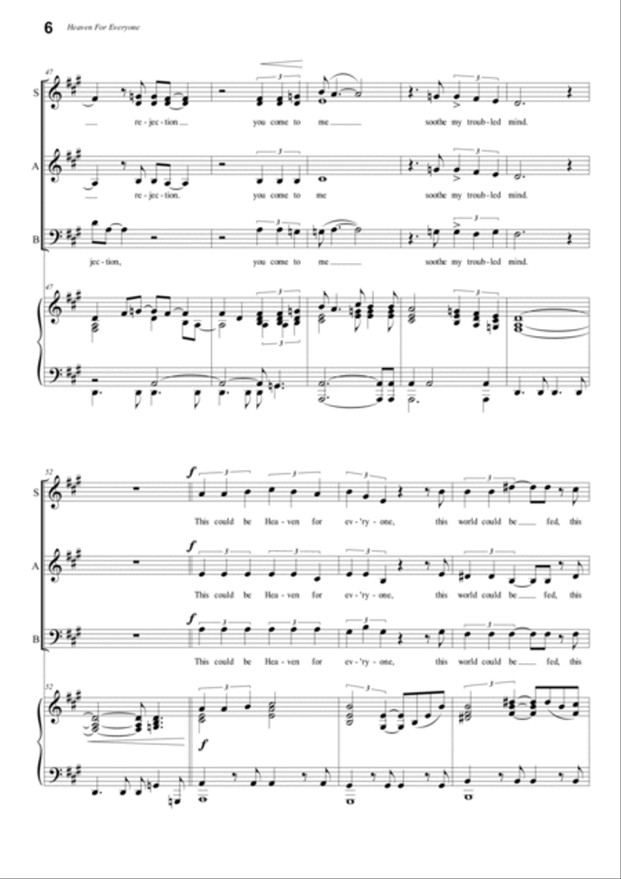 Heaven For Everyone 3-Part scores gallery preview page 6