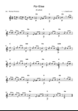 Fur Elise - Beethoven (Guitar Solo) Score and Chords