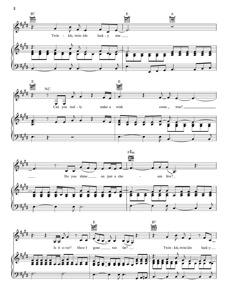 Twinkle Twinkle Lucky Star Piano, Vocal, Guitar scores gallery preview page 2