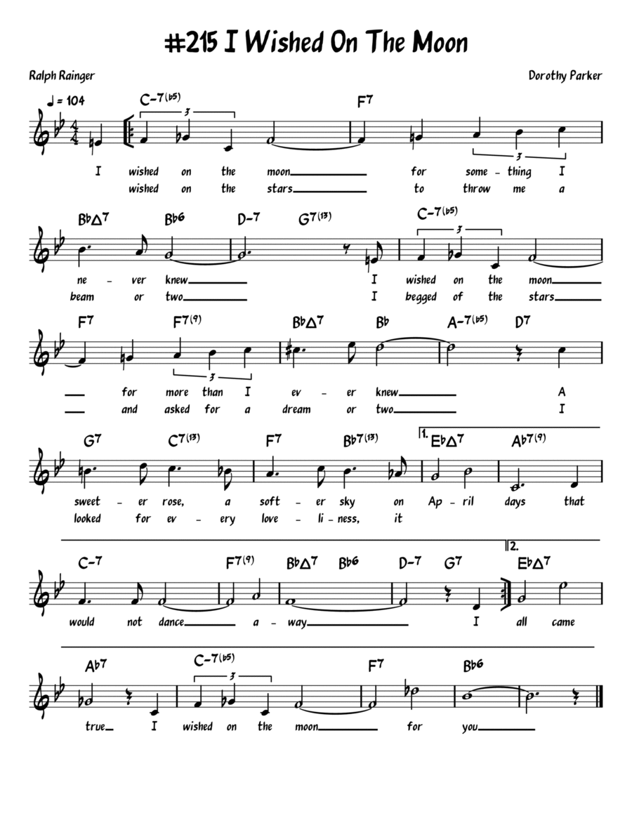 I Wish I Was The Moon Piano scores gallery preview page 1