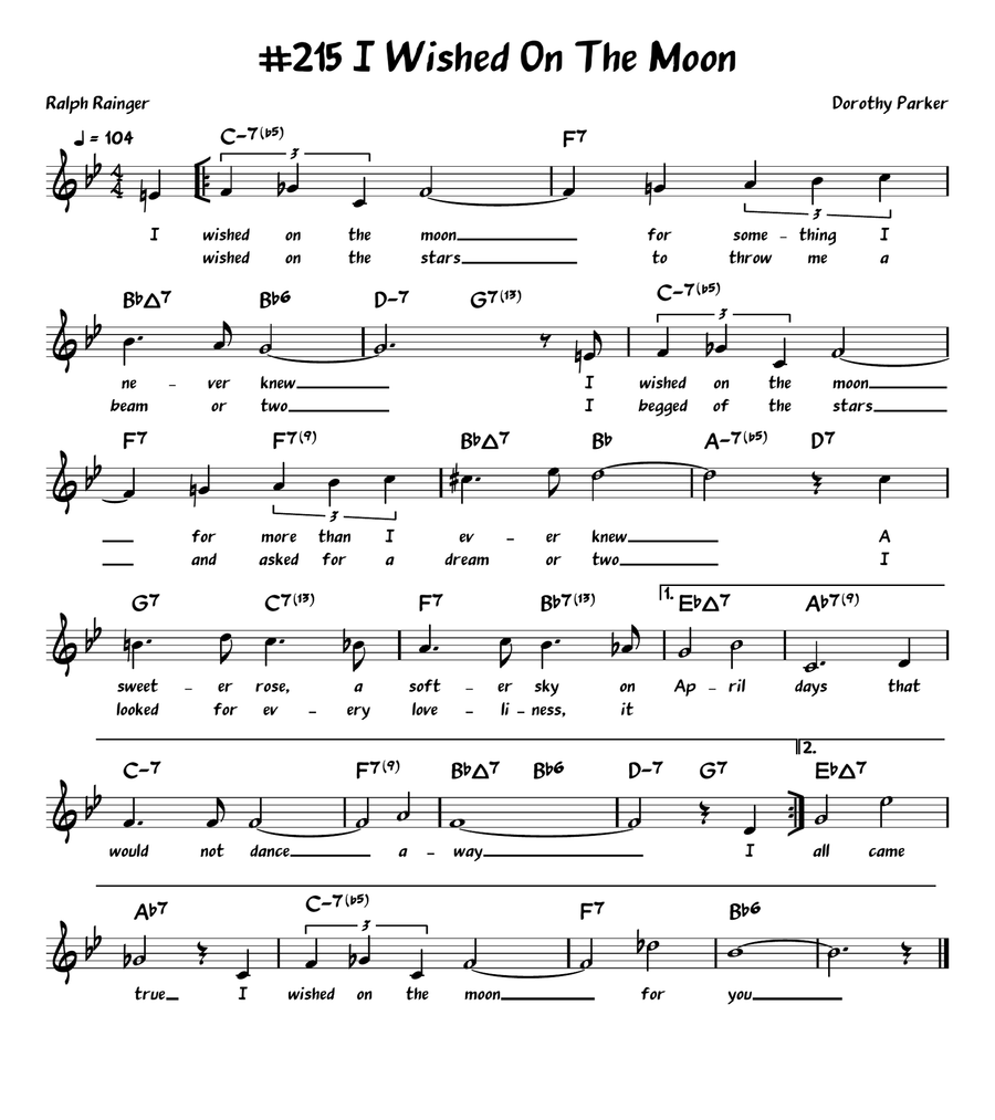 I Wish I Was The Moon Piano scores gallery preview page 1