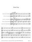 Italian Song by Tchaikovsky for Saxophone Quartet in Schools