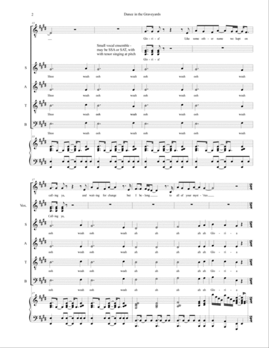 Dance In The Graveyards 4-Part scores gallery preview page 2