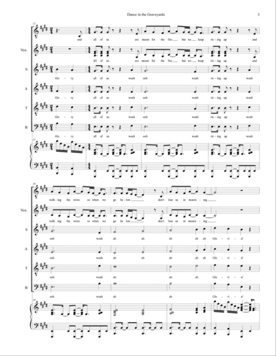 Dance In The Graveyards 4-Part scores gallery preview page 3
