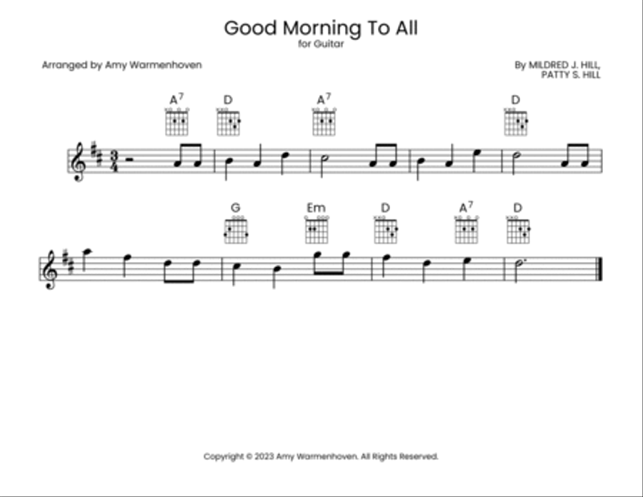 Good Morning To All Acoustic Guitar scores gallery preview page 2