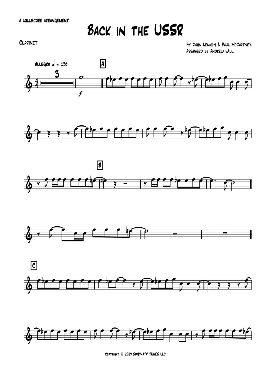 Back In The Ussr Back In The Ussr B-Flat Clarinet scores gallery preview page 6