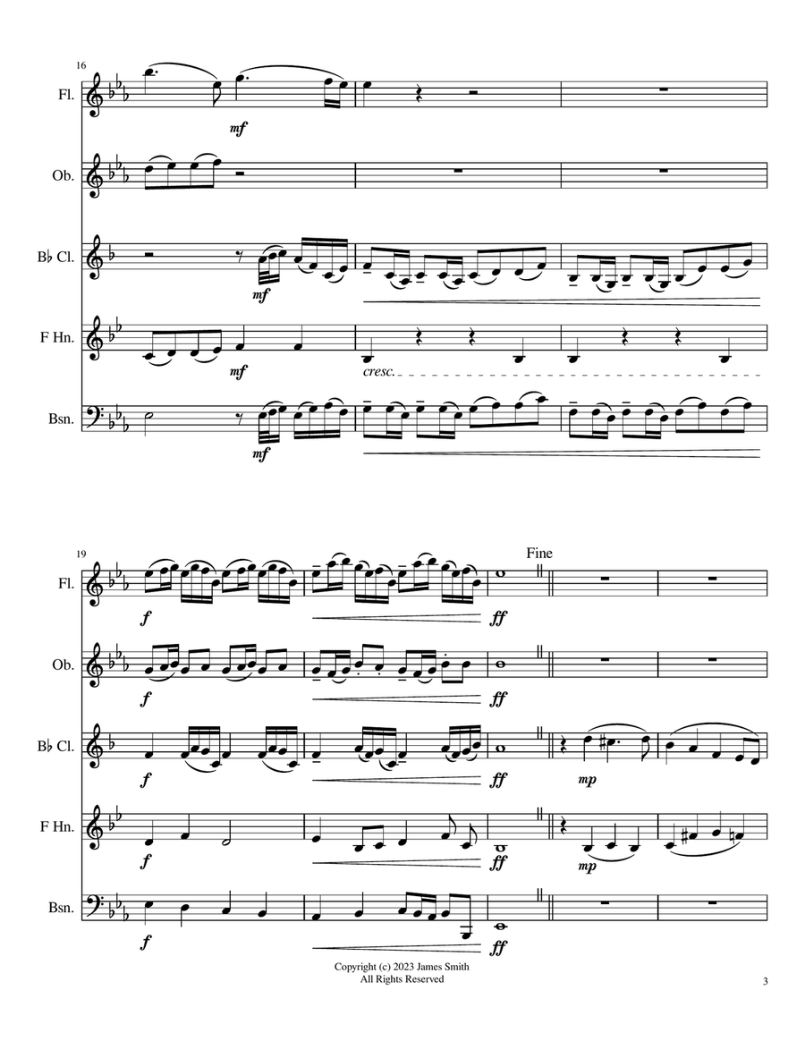 Schafe können sicher weiden (Sheep May Safely Graze) for Woodwind Quintet Woodwind Quintet scores gallery preview page 3