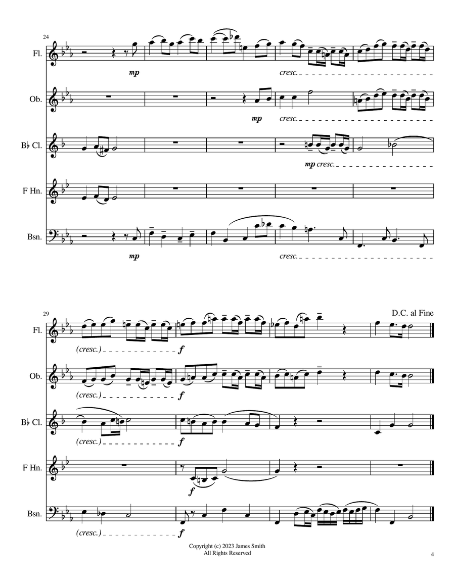 Schafe können sicher weiden (Sheep May Safely Graze) for Woodwind Quintet Woodwind Quintet scores gallery preview page 4