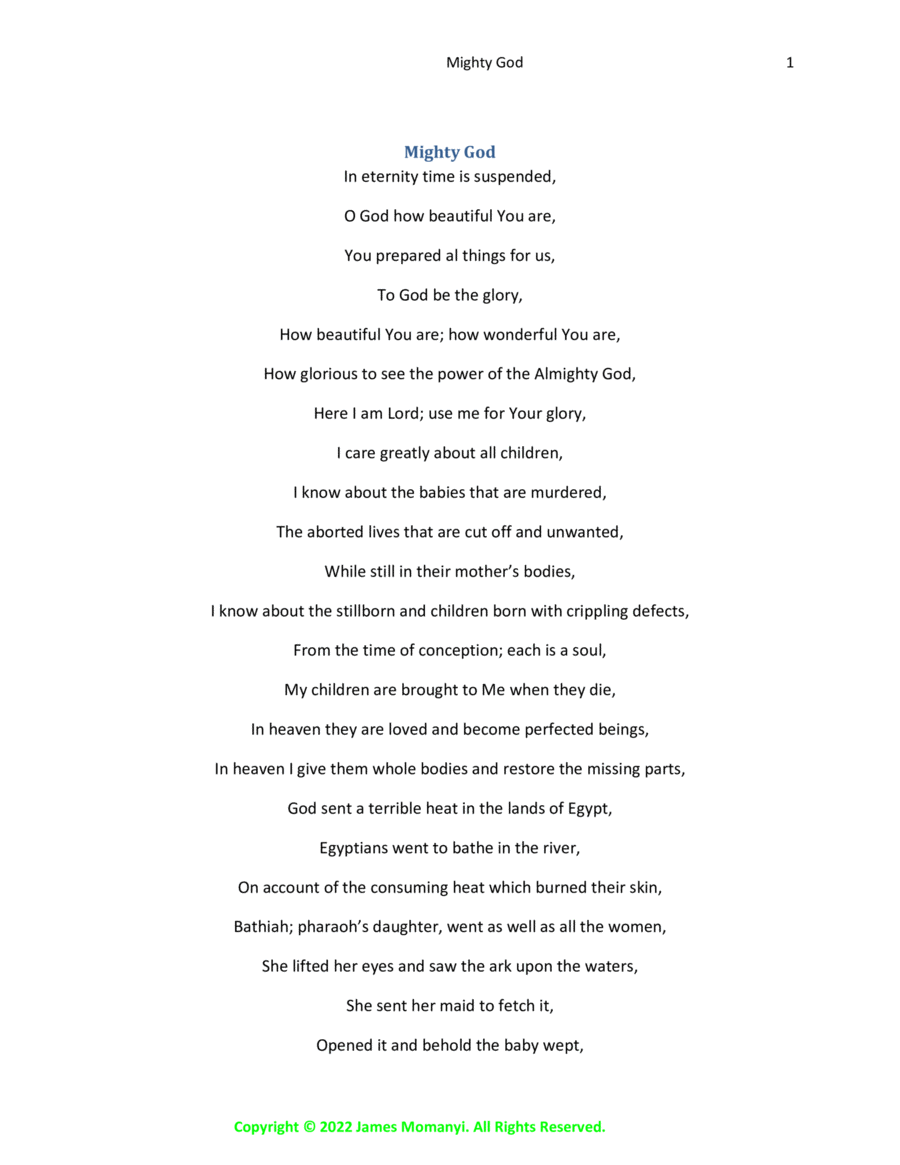 Mighty God Piano scores gallery preview page 1