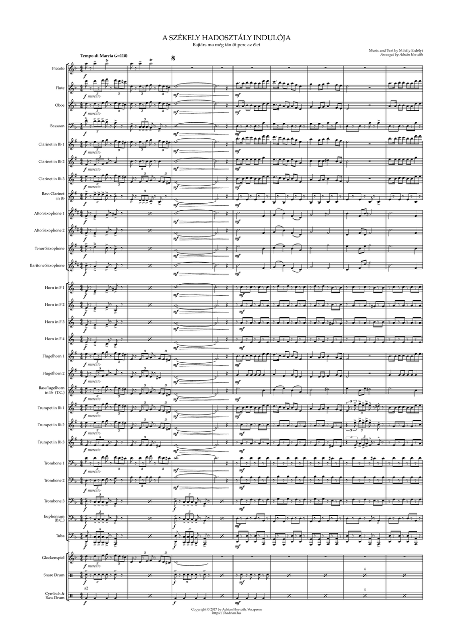 A székely hadosztály indulója Concert Band scores gallery preview page 3
