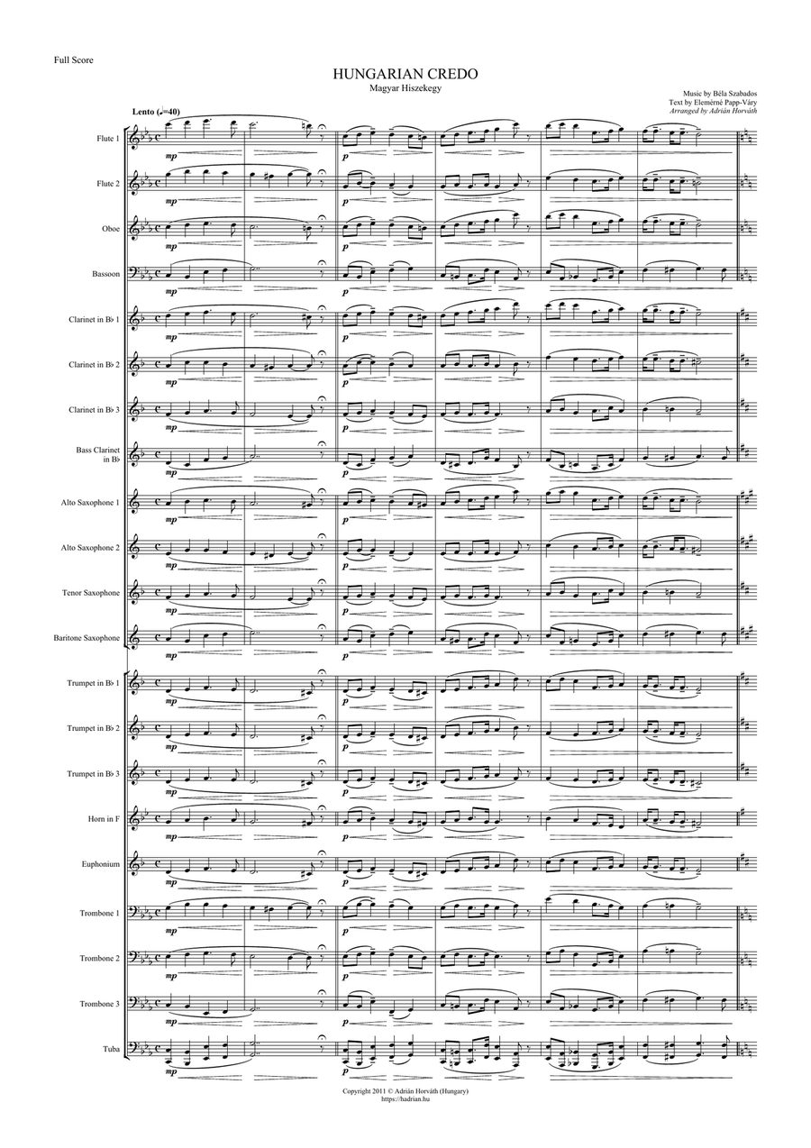 Hungarian Credo / Magyar Hiszekegy Hungarian Credo / Magyar Hiszekegy Concert Band scores gallery preview page 3