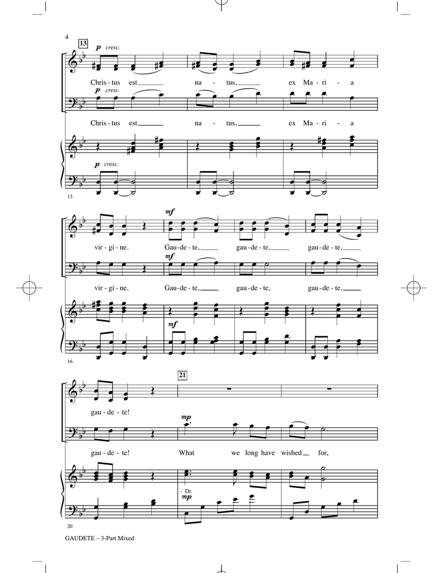 Gaudete! Gaudete! 3-Part scores gallery preview page 2