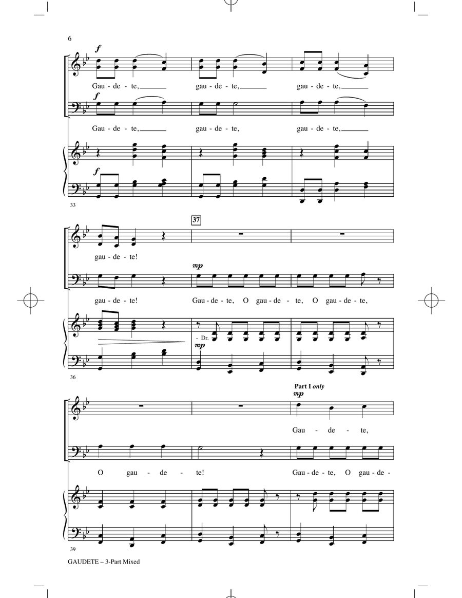 Gaudete! Gaudete! 3-Part scores gallery preview page 4