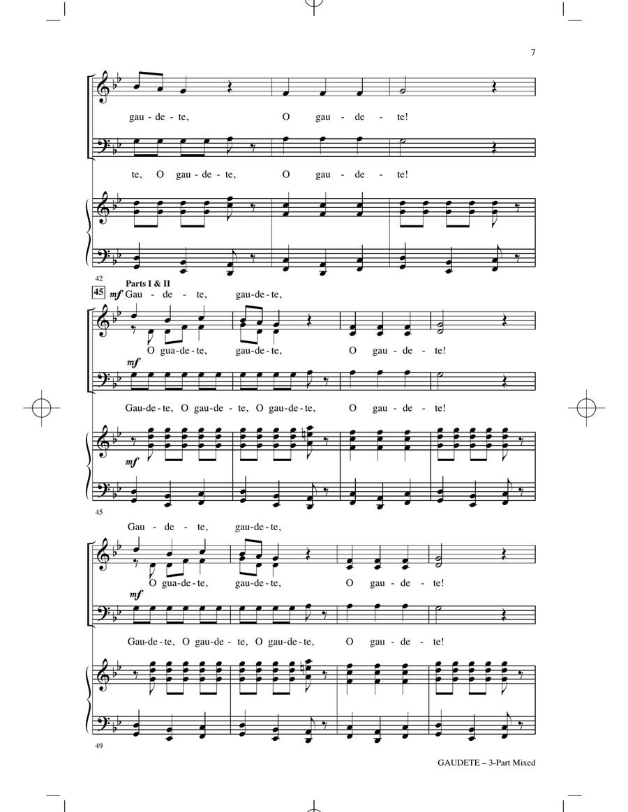 Gaudete! Gaudete! 3-Part scores gallery preview page 5