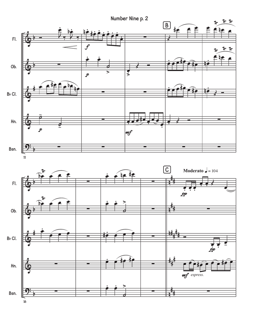 NUMBER NINE from Odd Beethoven Woodwind Quintet scores gallery preview page 5