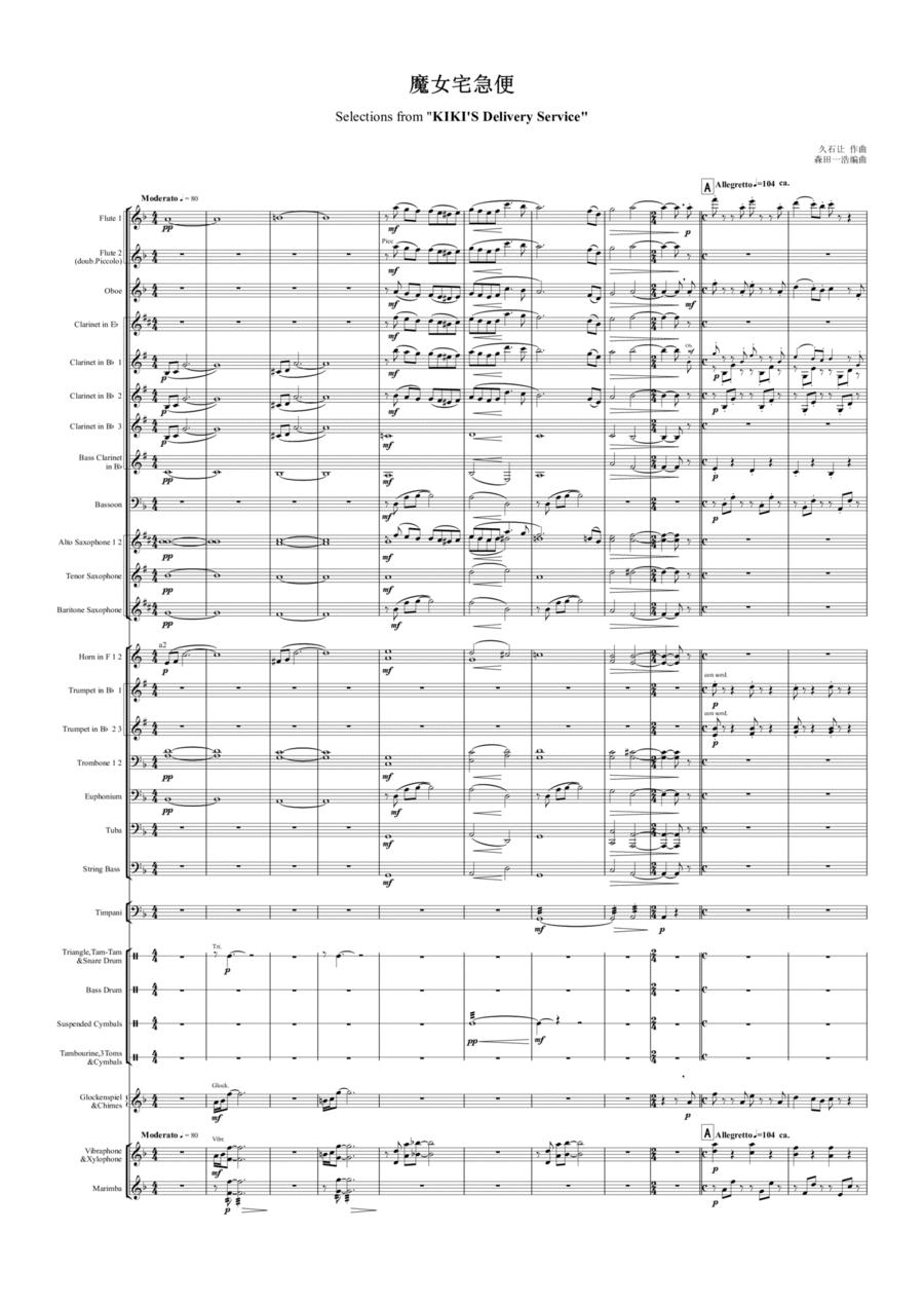 Selections from Kiki‘’s Delivery Service Concert Band scores gallery preview page 1