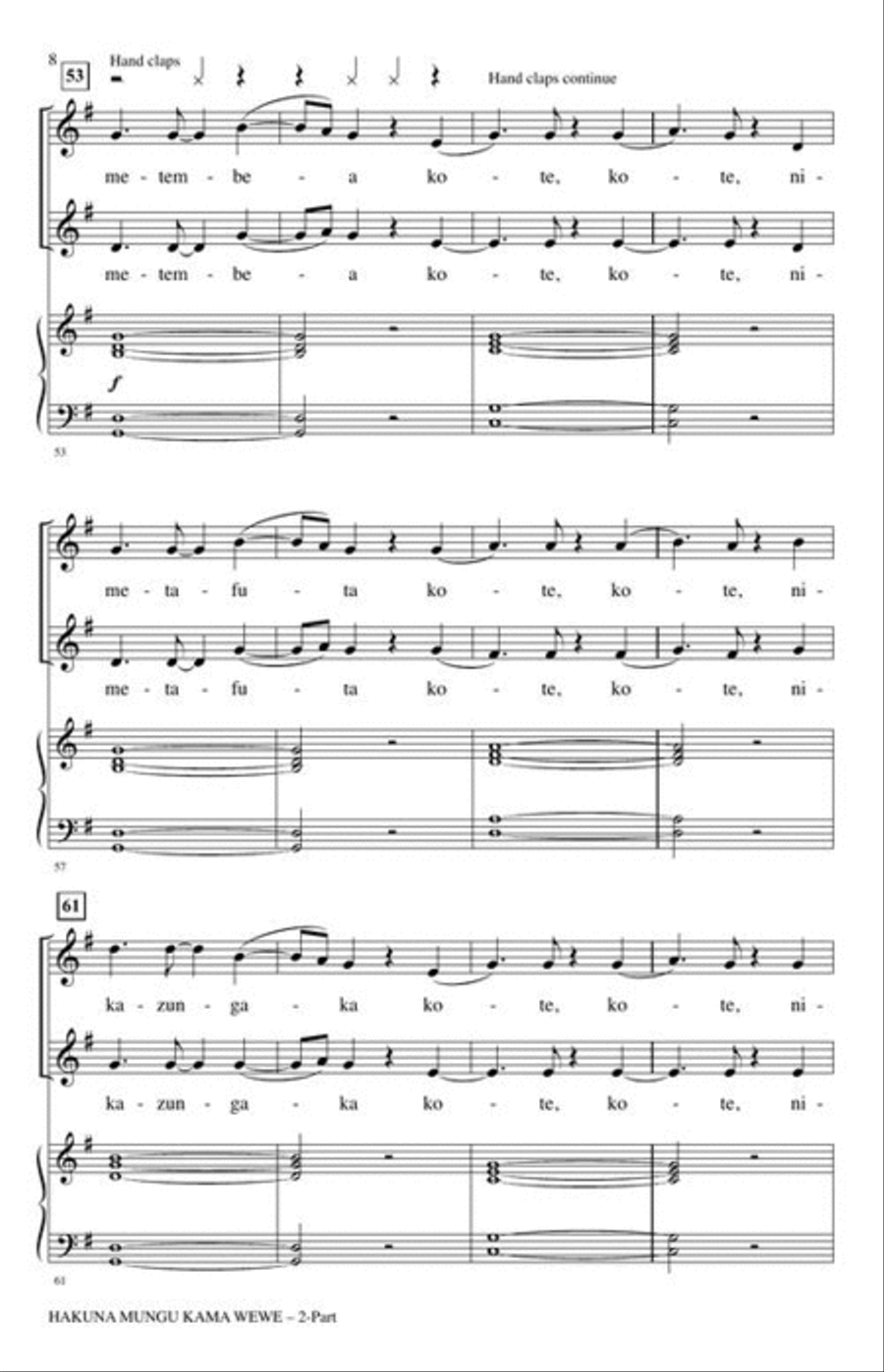 Hakuna Mungu Kama Wewe Hakuna Mungu Kama Wewe A Cappella scores gallery preview page 5
