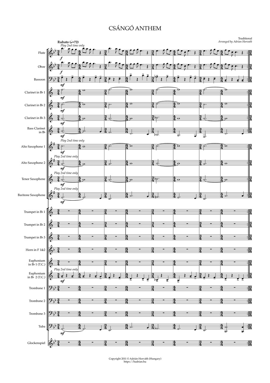 Csángó Anthem Csángó Anthem Concert Band scores gallery preview page 3