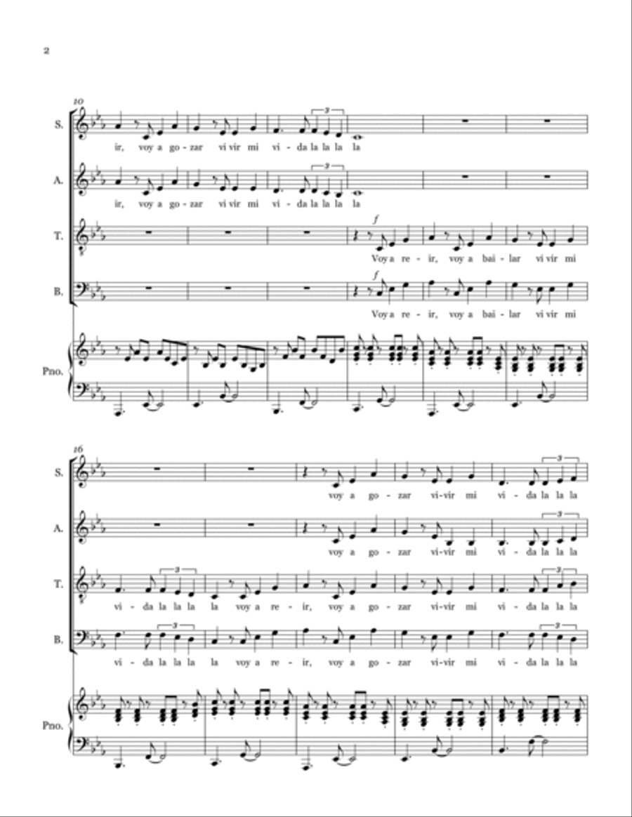 Vivir Mi Vida 4-Part scores gallery preview page 2