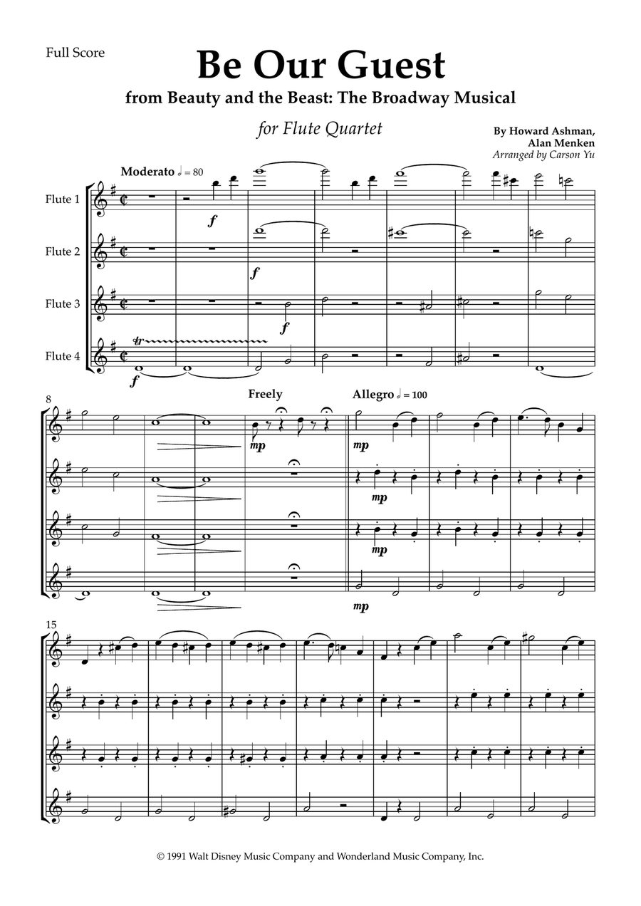 Be Our Guest Be Our Guest Flute Quartet scores gallery preview page 5