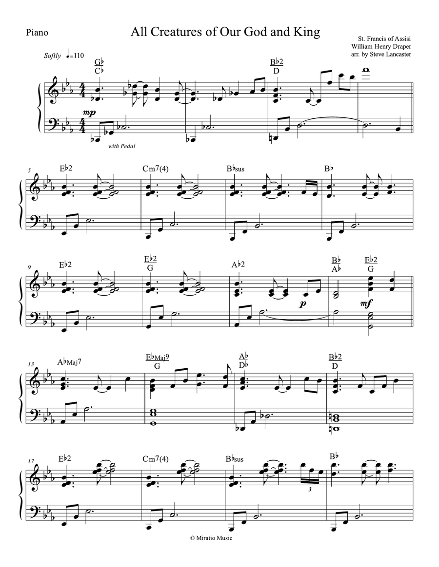 All Creatures of Our God and King - peaceful arr. for Flute & Piano All Creatures of Our God and King - peaceful arr. for Flute & Piano Flute Solo scores gallery preview page 2