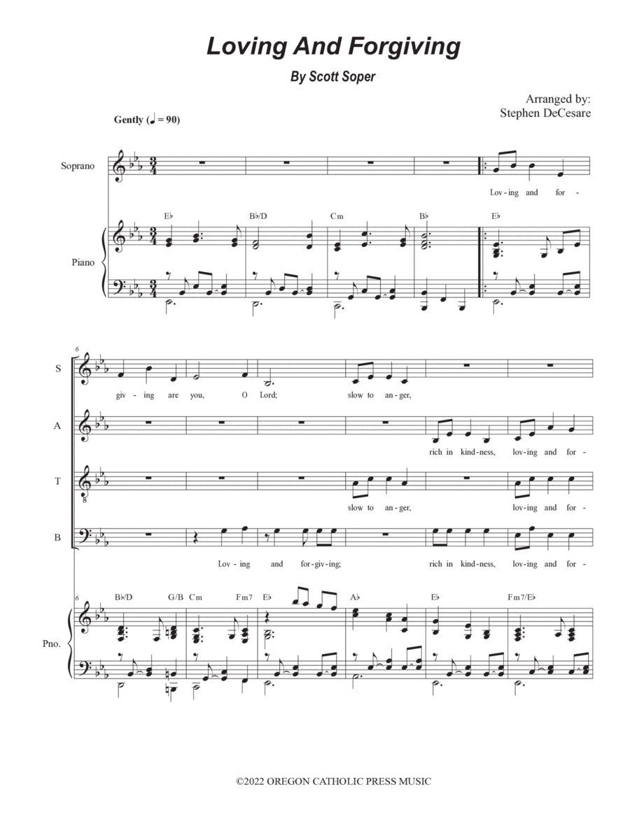 Loving And Forgiving Voice scores gallery preview page 1