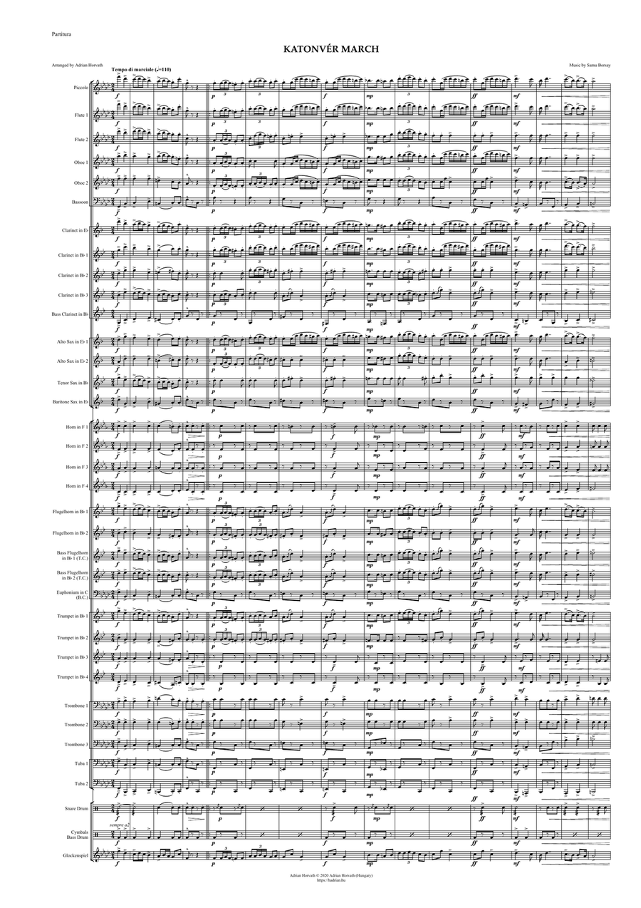 Katonavér March Concert Band scores gallery preview page 3