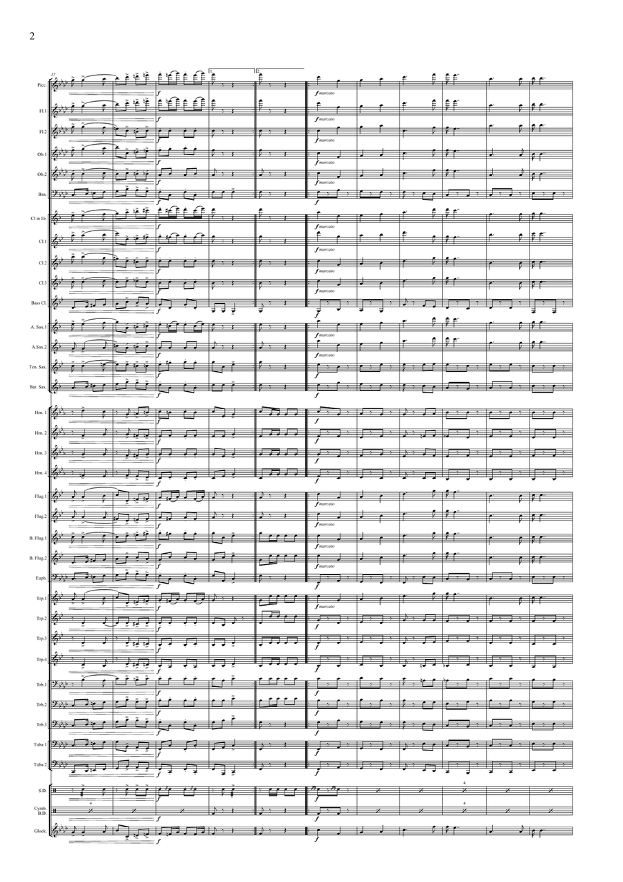 Katonavér March Concert Band scores gallery preview page 4