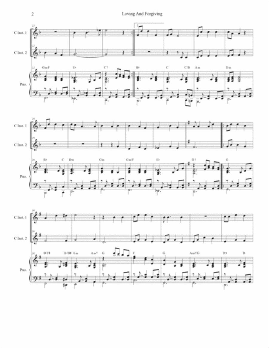 Loving And Forgiving Loving And Forgiving Piano scores gallery preview page 2