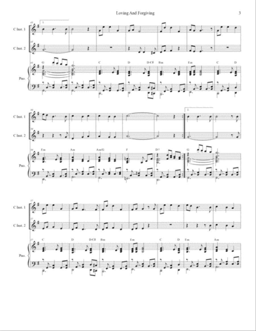 Loving And Forgiving Loving And Forgiving Piano scores gallery preview page 3