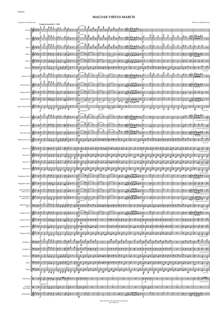 Magyar virtus March Concert Band scores gallery preview page 3