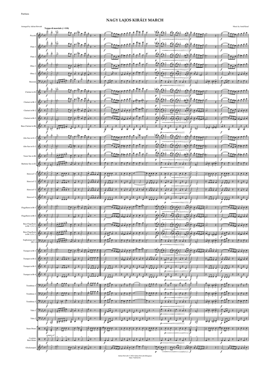 Nagy Lajos Király March Concert Band scores gallery preview page 3