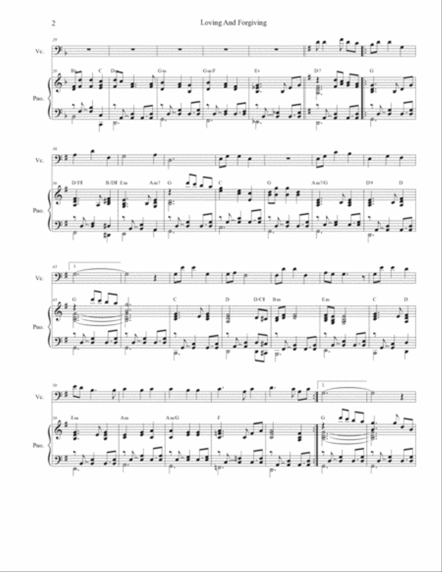 Loving And Forgiving Piano scores gallery preview page 2