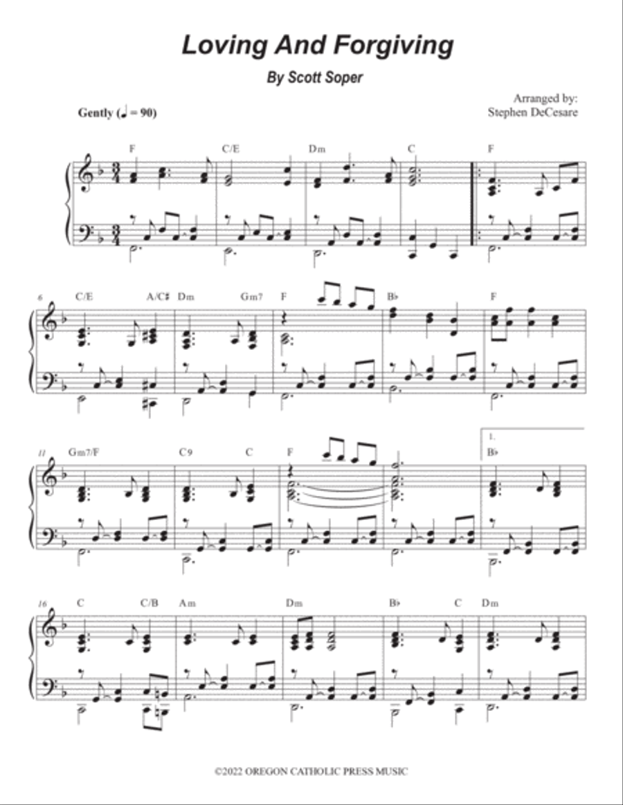 Loving And Forgiving Piano scores gallery preview page 4