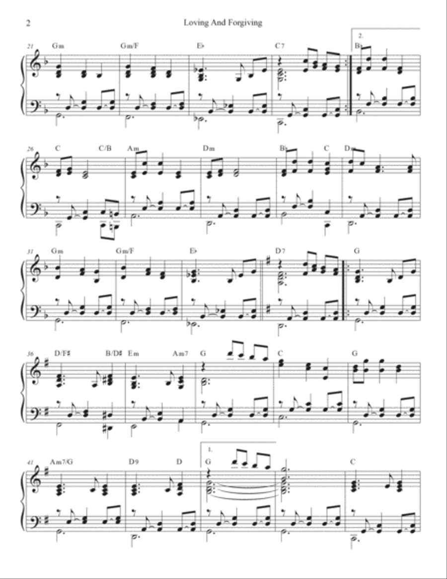 Loving And Forgiving Piano scores gallery preview page 5