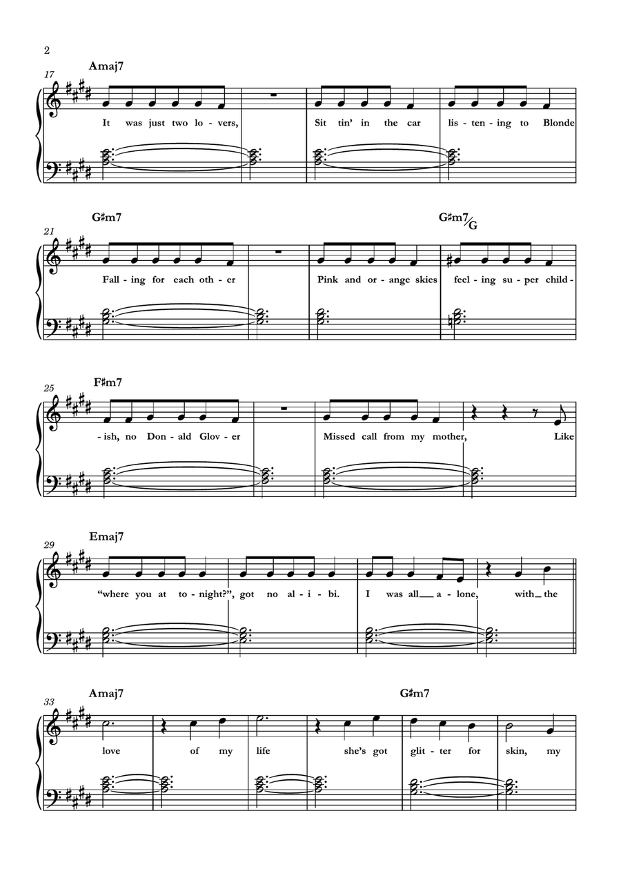 Golden Hour Easy Piano scores gallery preview page 2