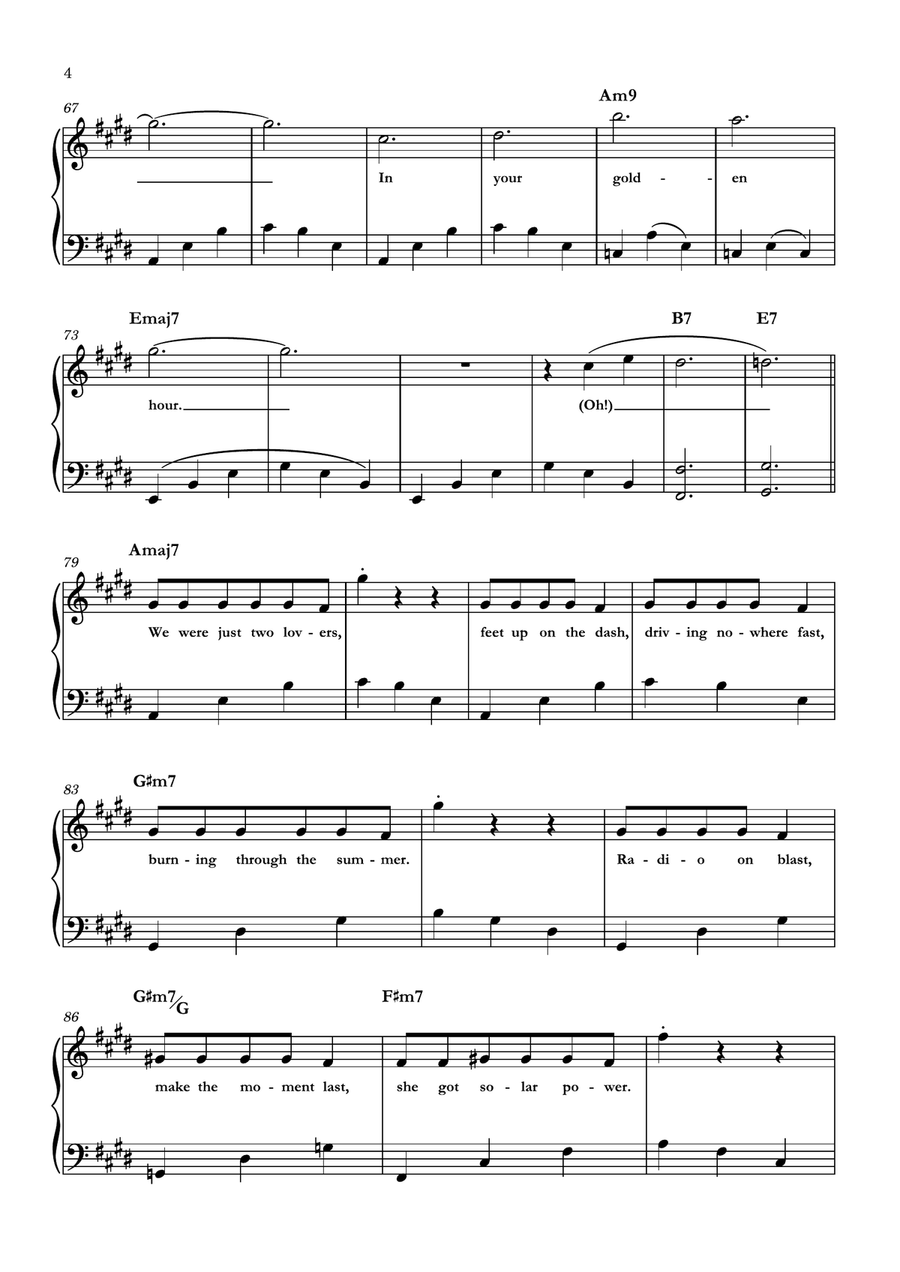 Golden Hour Piano Solo scores gallery preview page 4