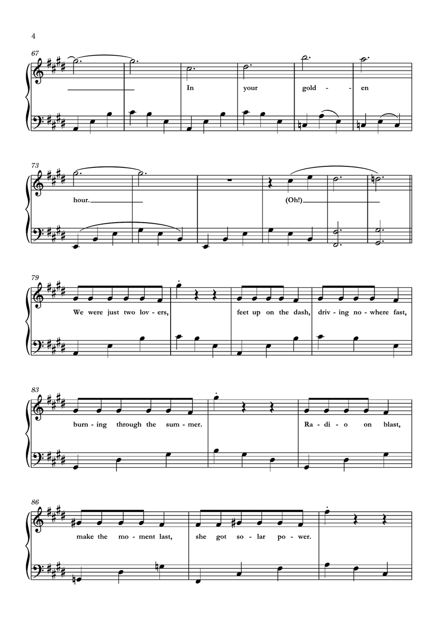 Golden Hour Piano Solo scores gallery preview page 4