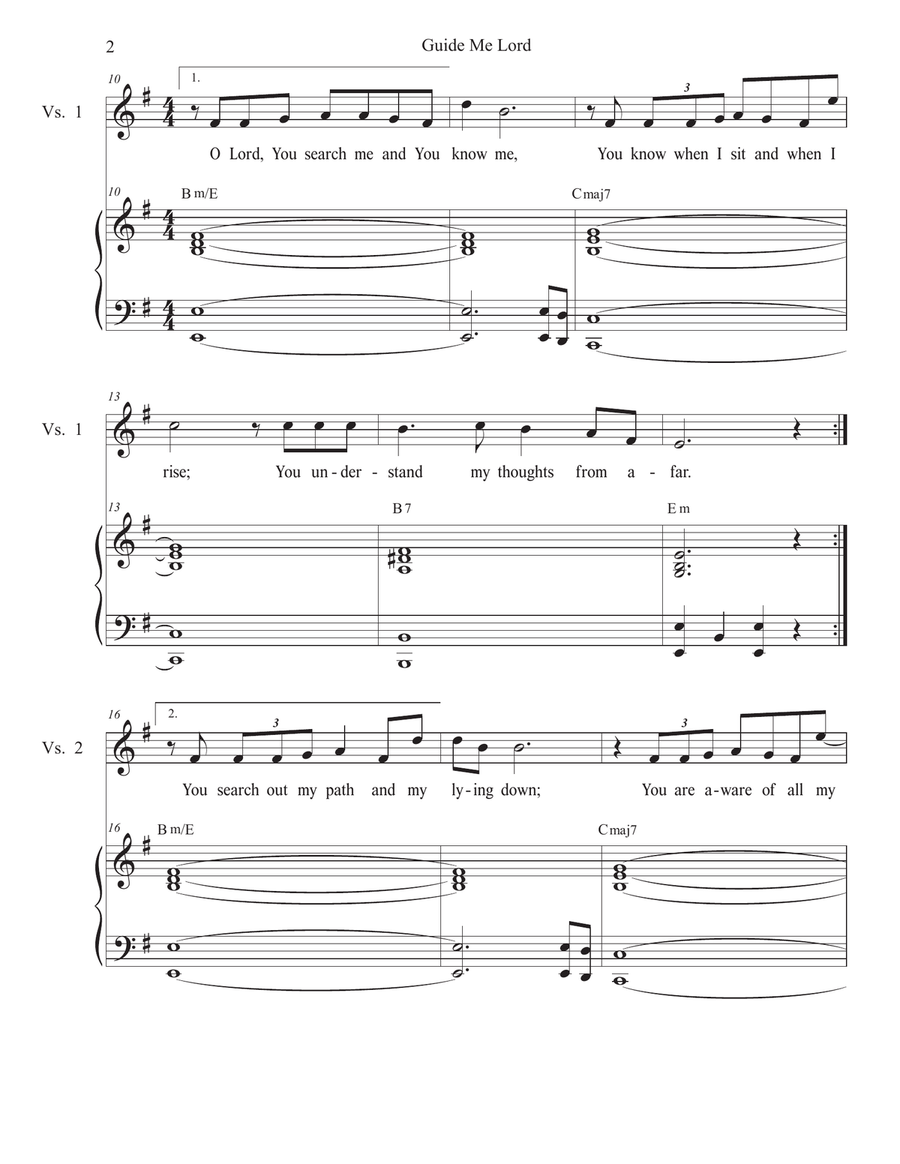 Guide Me Lord (Duet for Tenor and Bass solo) Tenor Voice scores gallery preview page 2