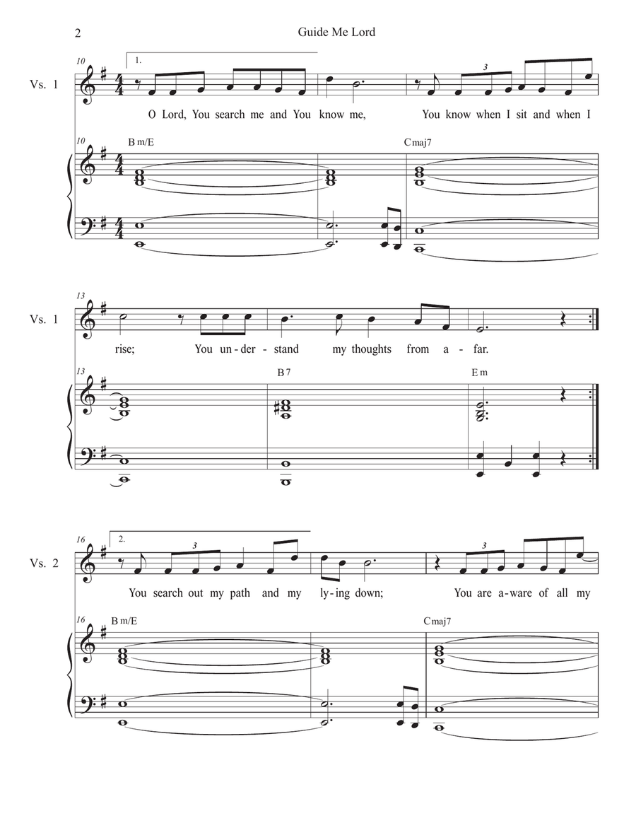 Guide Me Lord (Vocal Trio - (SAB) 3-Part scores gallery preview page 2